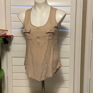 SET Active Beige Buttoned Tank Top